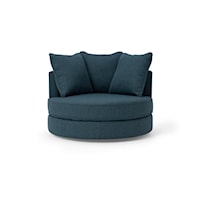 Sutton Contemporary Swivel Chair with Piping Detailing