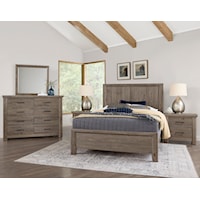 Transitional Rustic 5-Piece California King Panel Bedroom Set