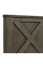 Elements International Maverick Modern Farmhouse Queen Panel Bed with X-Shape Detailing