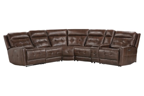 Contemporary Zero Gravity 6-Piece Power Reclining Sectional Sofa with Power Headrests