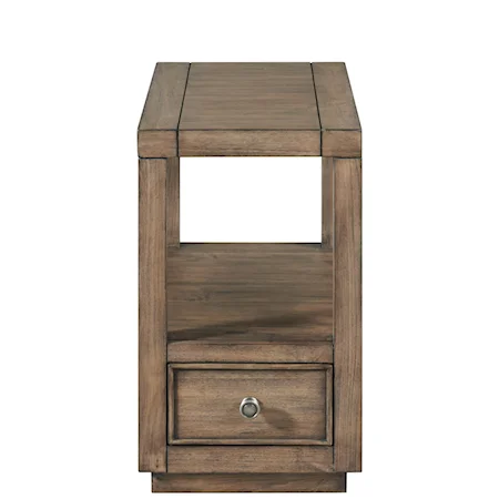 Modern Rustic Chairside Table with Electric/USB Outlet