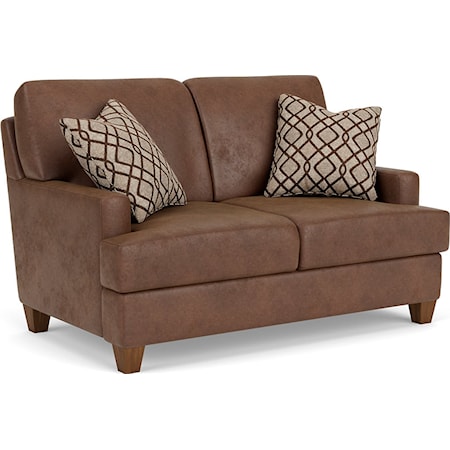 Contemporary Loveseat with Track Arms