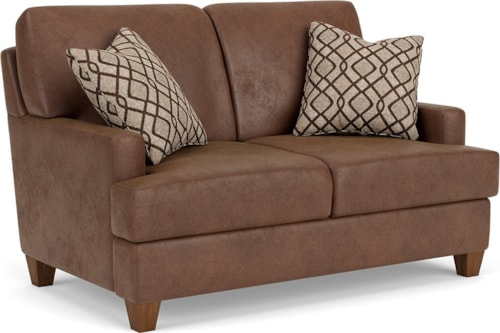 Contemporary Loveseat with Track Arms