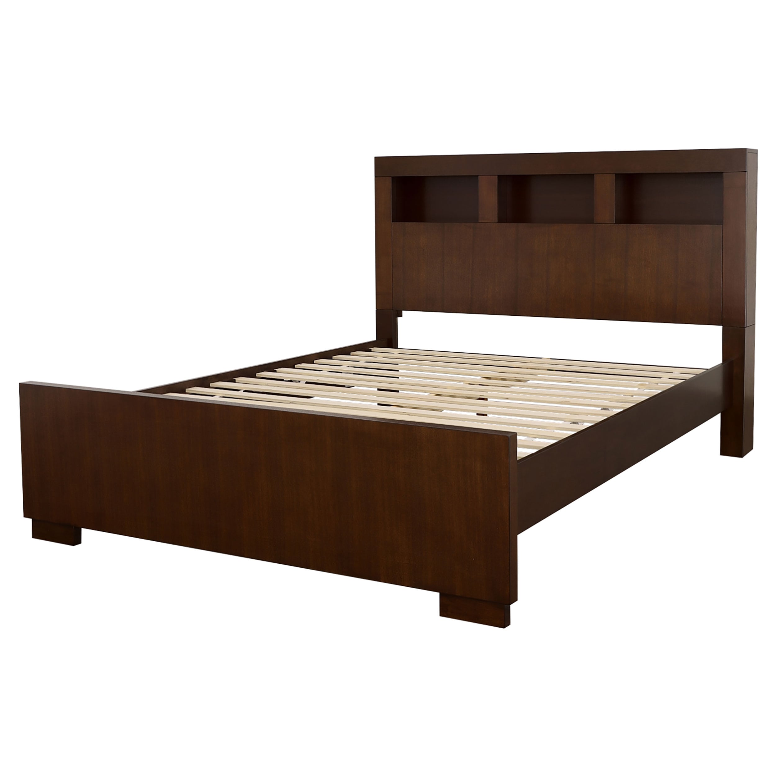 Cal King LED Storage Bookcase Bed