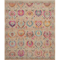 8'10" x 11'10" Ivory/Multicolor Rectangle Rug