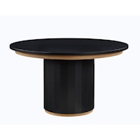Contemporary 52-inch Round Single Pedastal Dining Table - Black