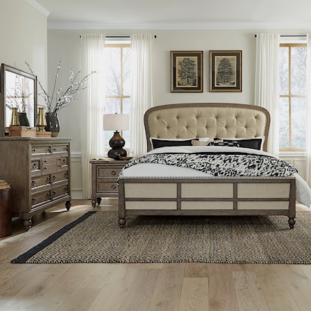 Transitional Four-Piece King Shelter Bedroom Group