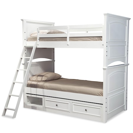 Classic Twin-over-Twin Size Storage Bunk Bed