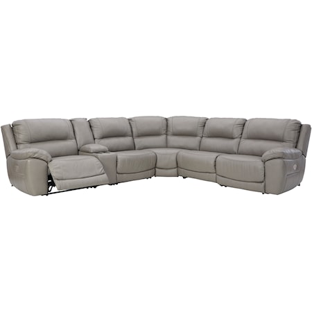Leather Match 6-Piece Power Reclining Sectional