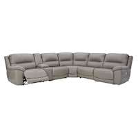 Leather Match 6-Piece Power Reclining Sectional