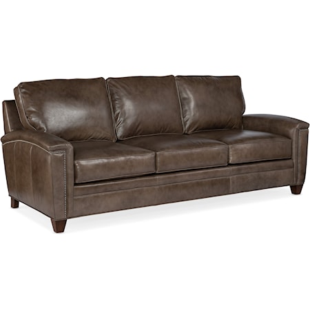 Transitional Stationary Sofa with Nailhead Trim