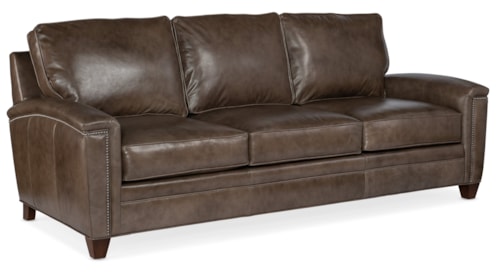 Transitional Stationary Sofa with Nailhead Trim