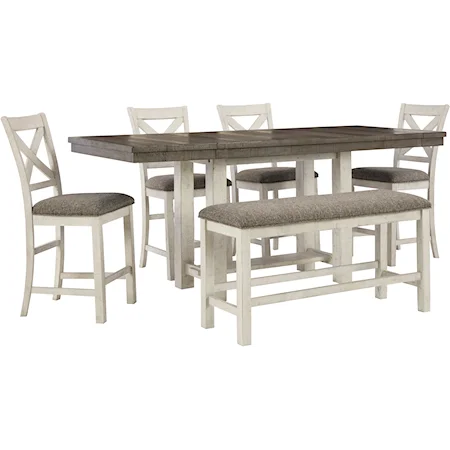 6-Piece Dining Set with Bench