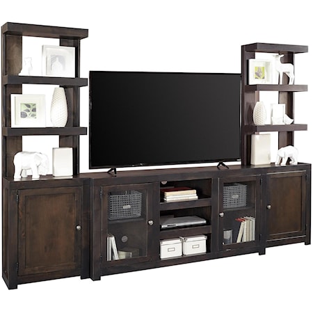 Transitional Entertainment Center with Cord Access Holes