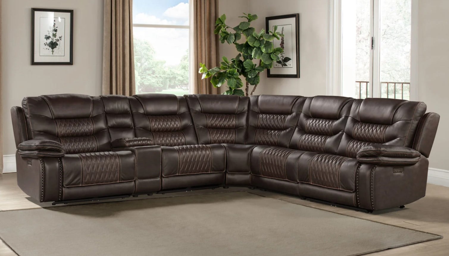 Intercon Cody Dual-Power L-Shaped Sectional