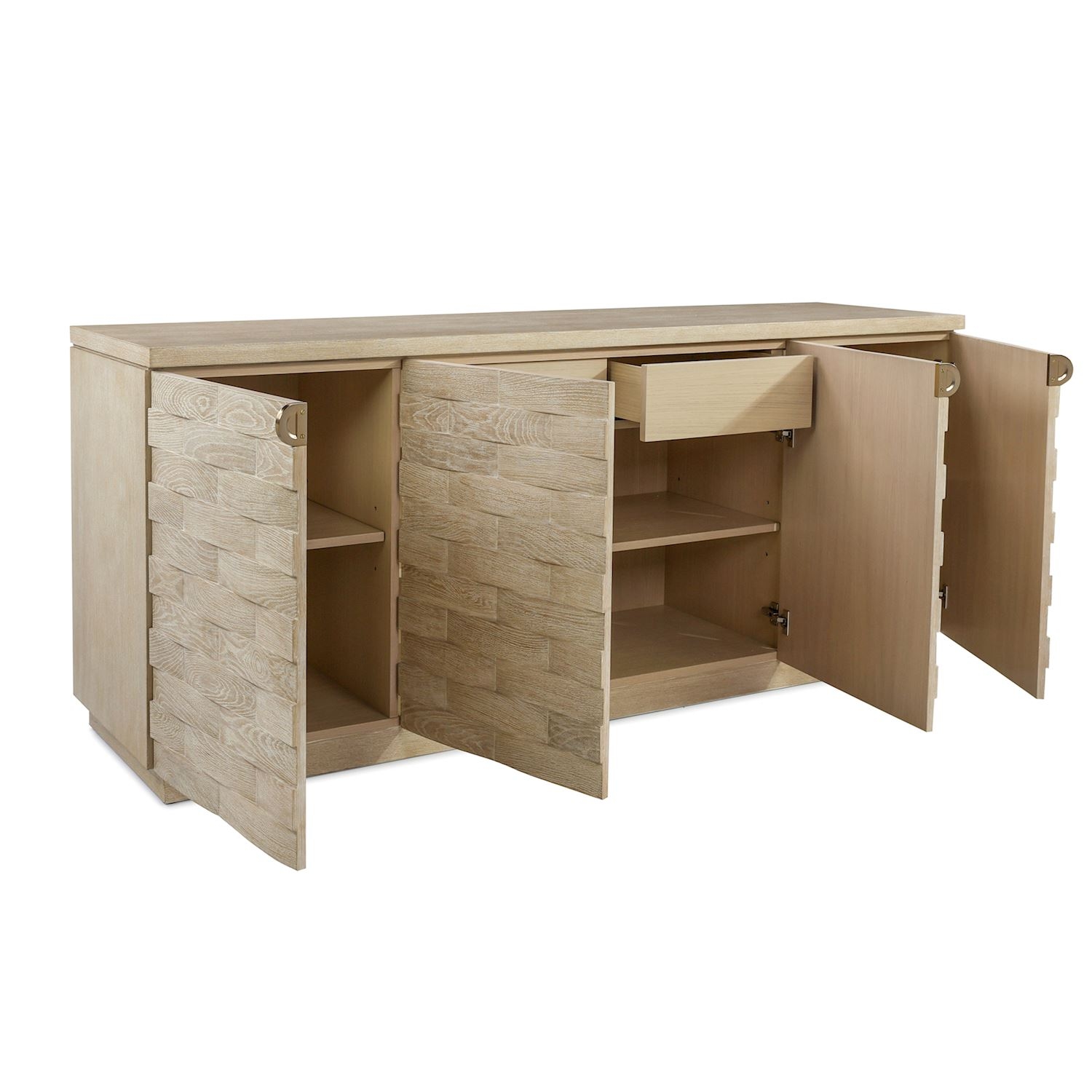 4-Door Limed Credenza w/Adjustable Shelves