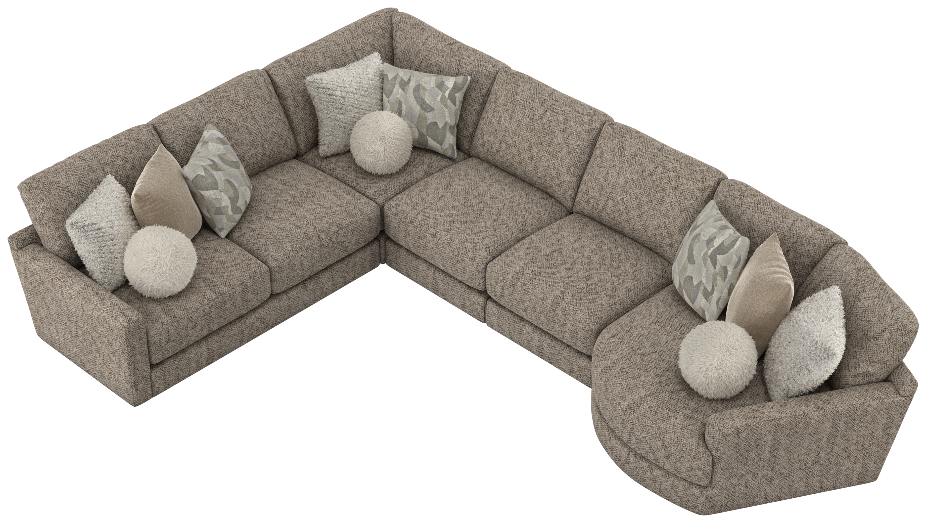 5-Piece Sectional Sofa with Piano Wedge