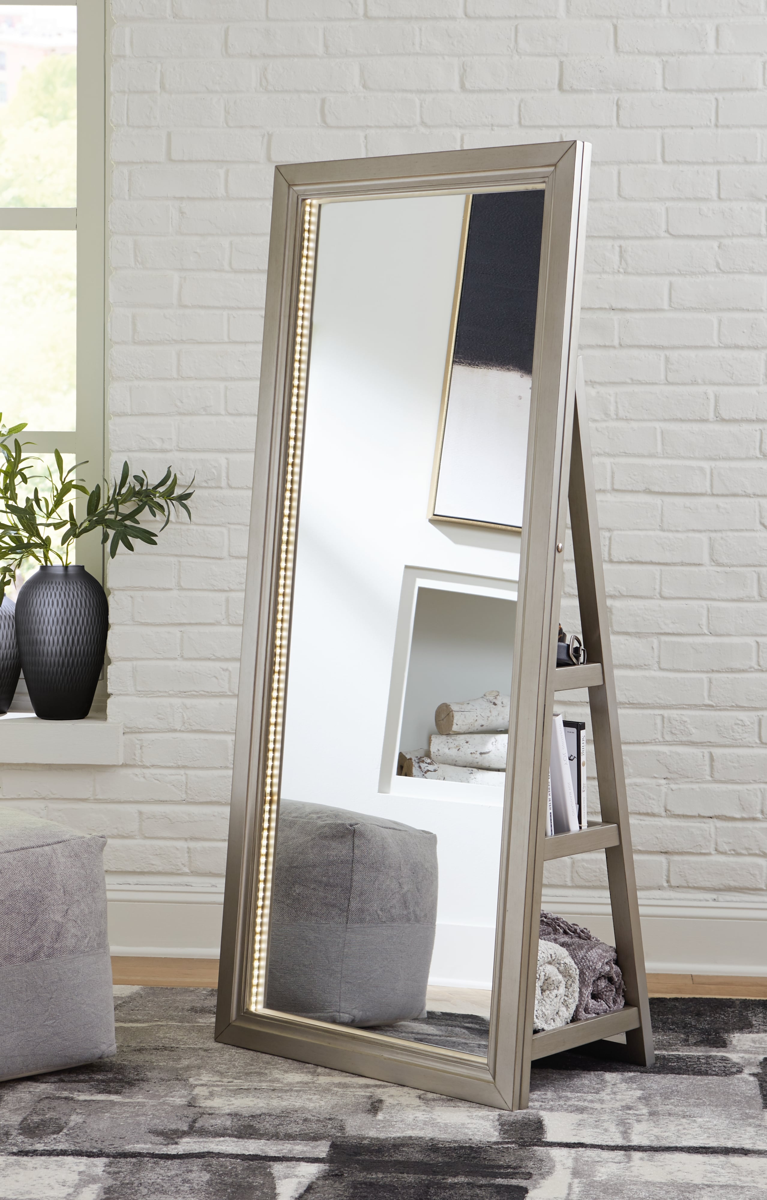 Signature Design by Ashley Evesen Floor Standing Mirror With Storage