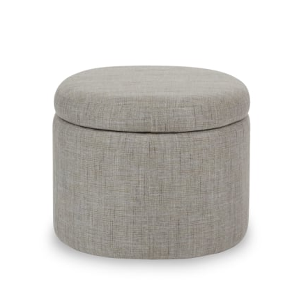 Upholstered Oval Storage Ottoman