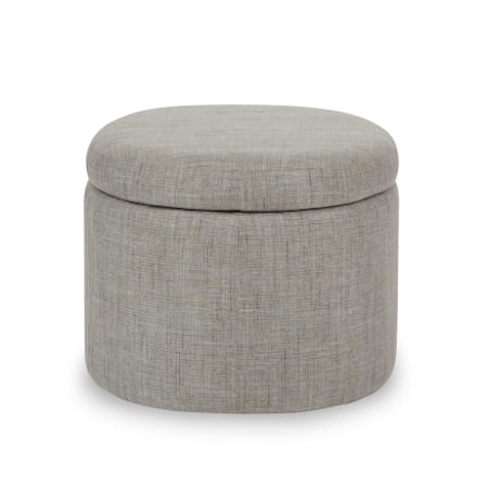 Upholstered Oval Storage Ottoman