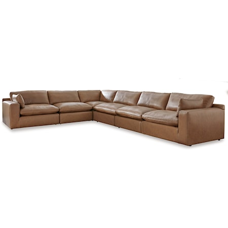 Leather Match 6-Piece Sectional