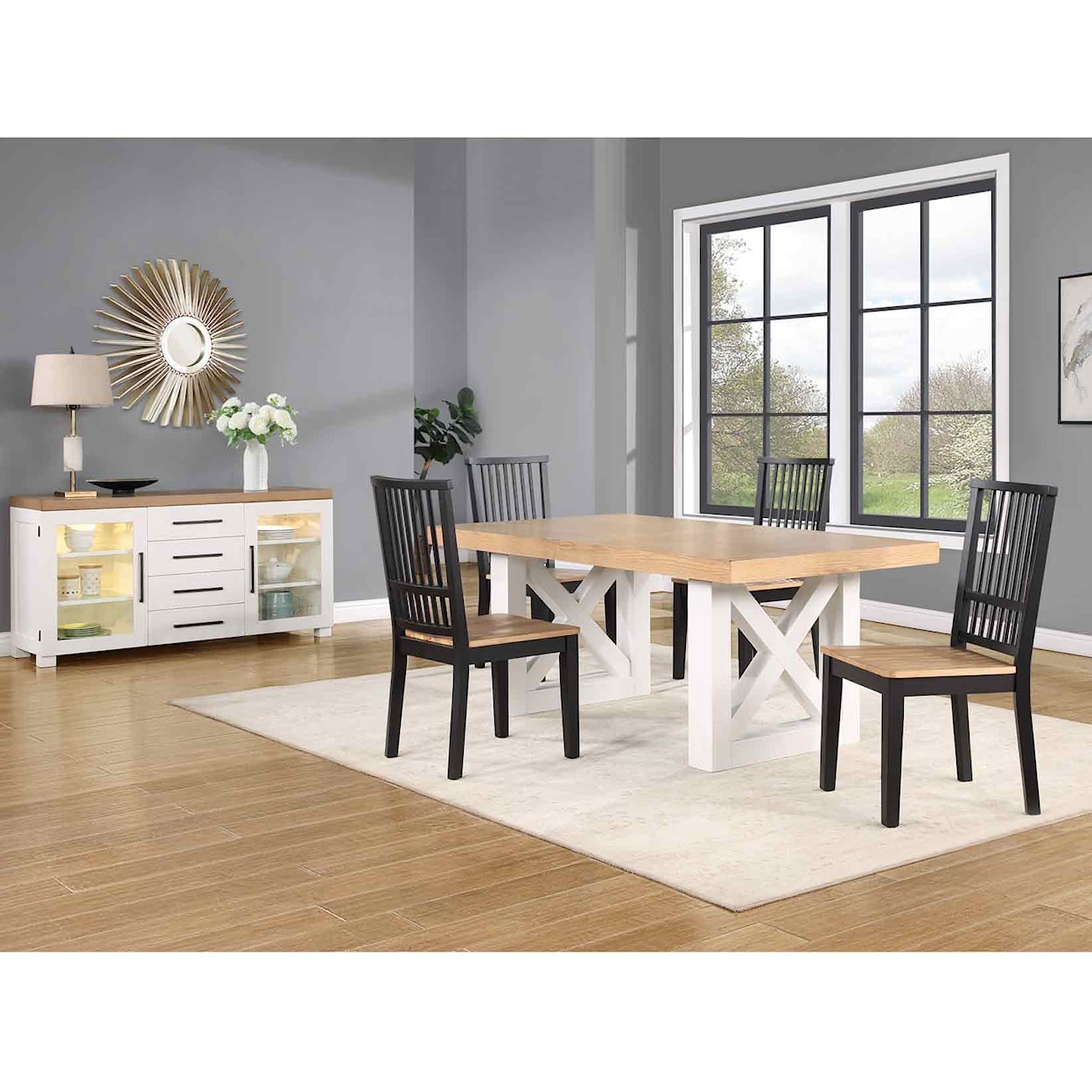 Steve Silver Magnolia 5-Piece Dining with Side Chairs