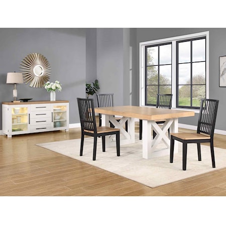 5-Piece Dining with Side Chairs