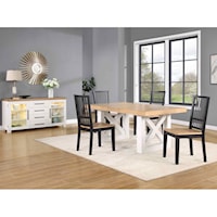 Magnolia Farmhouse 5-Piece Dining with Side Chairs