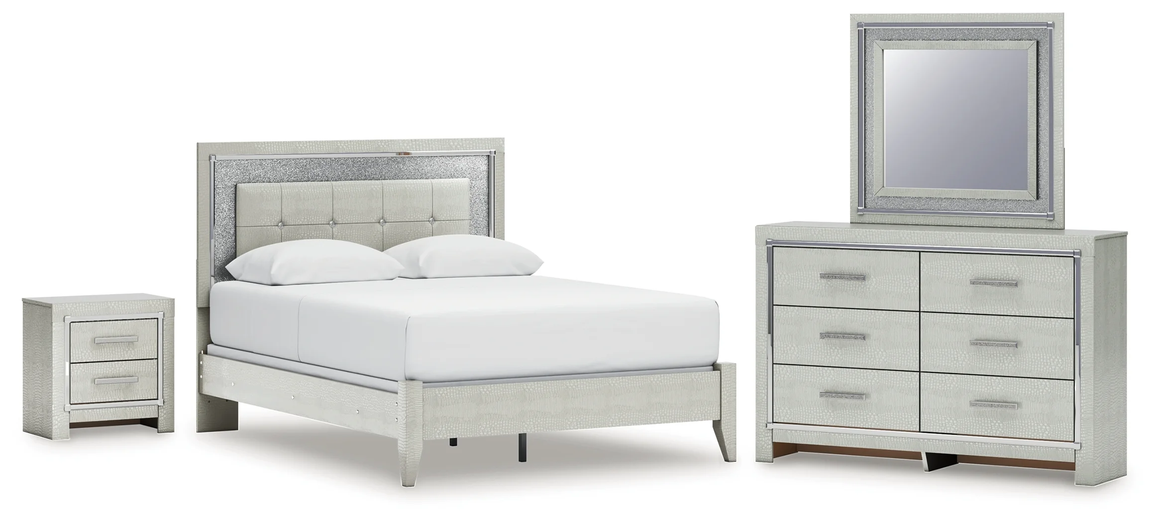 ෆのんぴなෆページ Ashley Zyniden Zyniden Queen Upholstered Panel Bed, Dresser