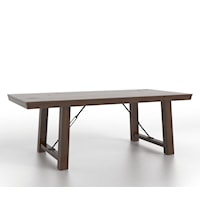 Customizable Rectangular Dining Table with Metal Supports