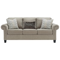 Transitional Sofa with Rolled Arms with Nailhead Trim