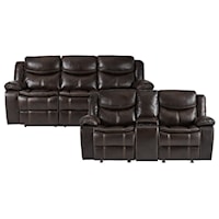 Casual 2-Piece Reclining Living Room Set