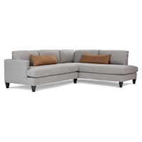 2-Piece Contemporary Upholstered Sectional Sofa with Left Facing Chaise