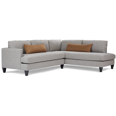 2-Piece Contemporary Upholstered Sectional Sofa with Left Facing Chaise