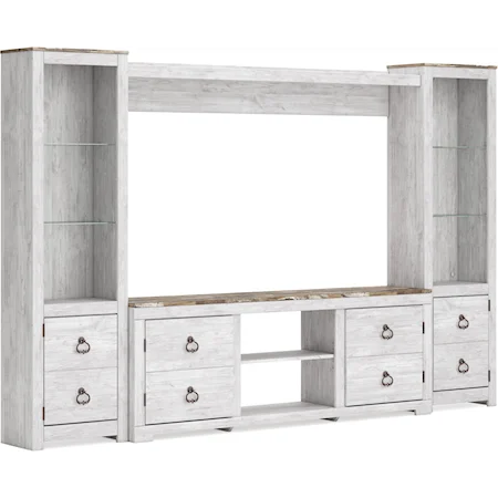 Entertainment Center with Pier Shelves