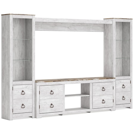 Entertainment Center with Pier Shelves