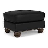 Traditional Ottoman with Nail Head Trim