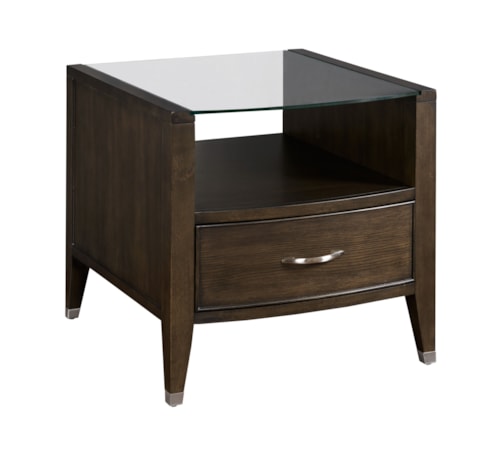 Transitional Rectangular Drawer End Table