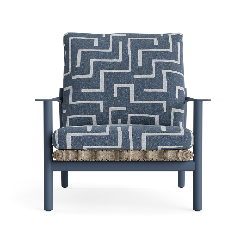 Modern Woven High-Back Lounge Chair