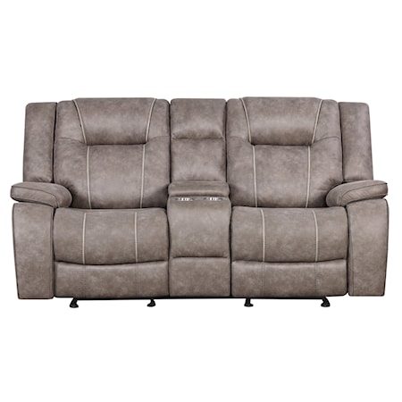 Manual Reclining Loveseat with Console