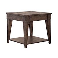 Rustic Contemporary Single Drawer End Table with Lower Shelf