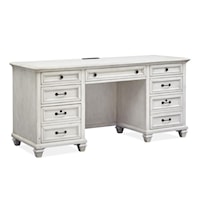 Farmhouse Office Credenza with Felt-Lined Top Drawers 