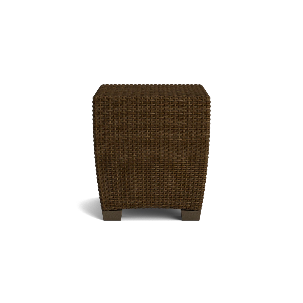 18" Sq. Block-Foot Wicker End Table