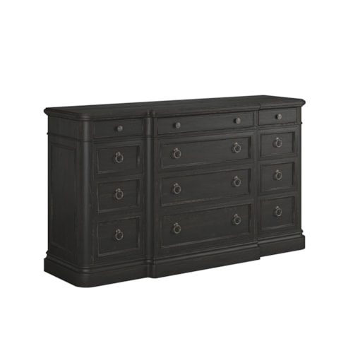 Traditional 12-Drawer Dresser with Bronze Pulls