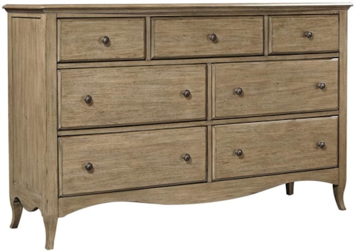 Traditional 7-Drawer Dresser with Cedar-Lined Bottom Drawers