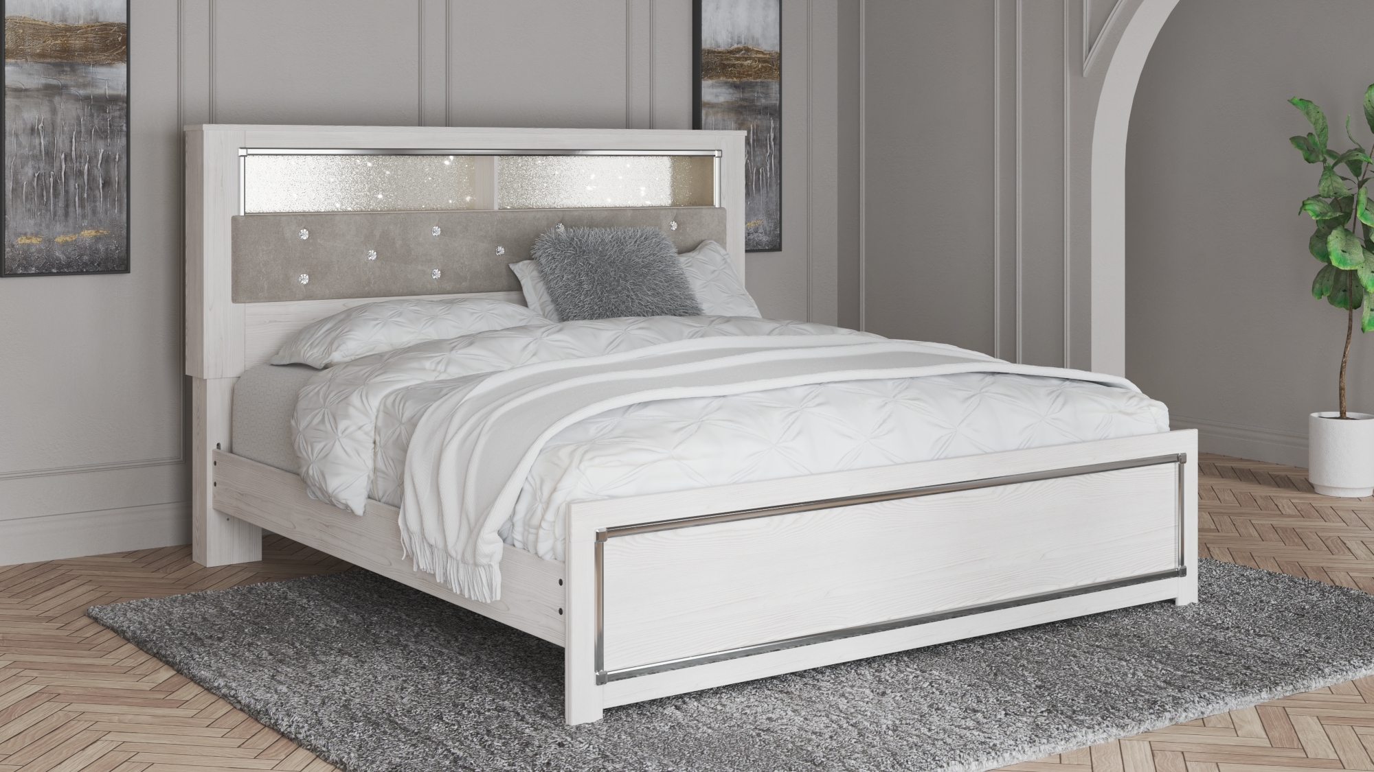 King Panel Bookcase Bed