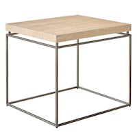 Contemporary End Table with Metal Base