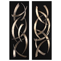 Brushstrokes Metal Wall Art, S/2