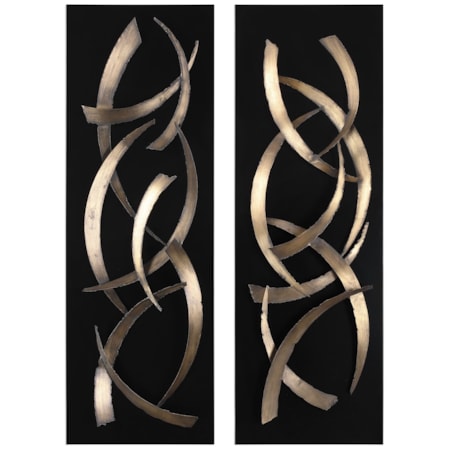 Brushstrokes Metal Wall Art, S/2