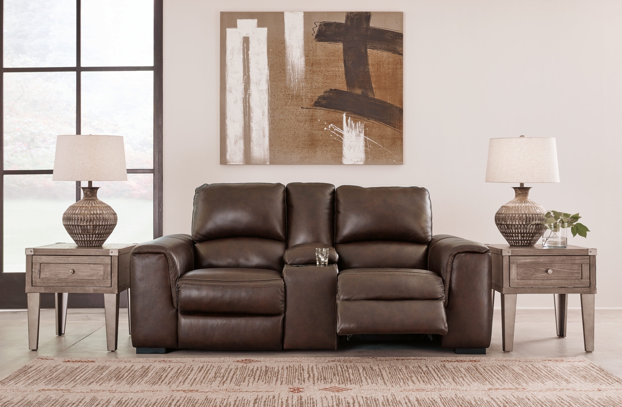 Signature Design by Ashley Alessandro Pwr Rec Loveseat/Con/Adj Hdrst